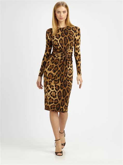 michael kors leopard dress sak 5th ave made in italy|Michael Kors leopard dress.